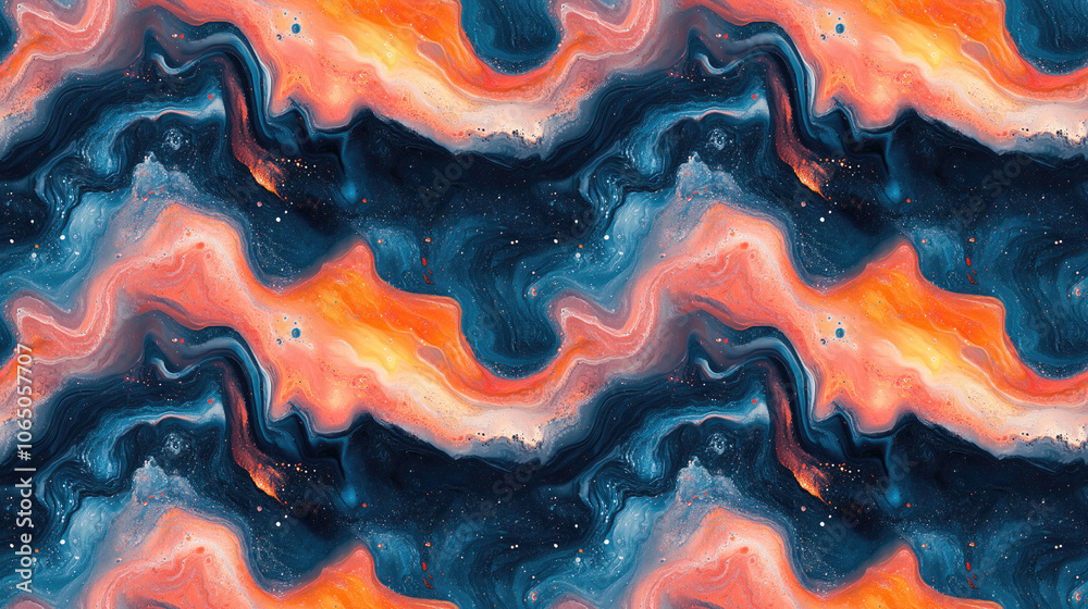 Seamless liquid acrylic marble texture in vibrant hues hand drawn fluid abstract pattern Seamless liquid acrylic marble texture in vibrant hues hand drawn fluid abstract pattern