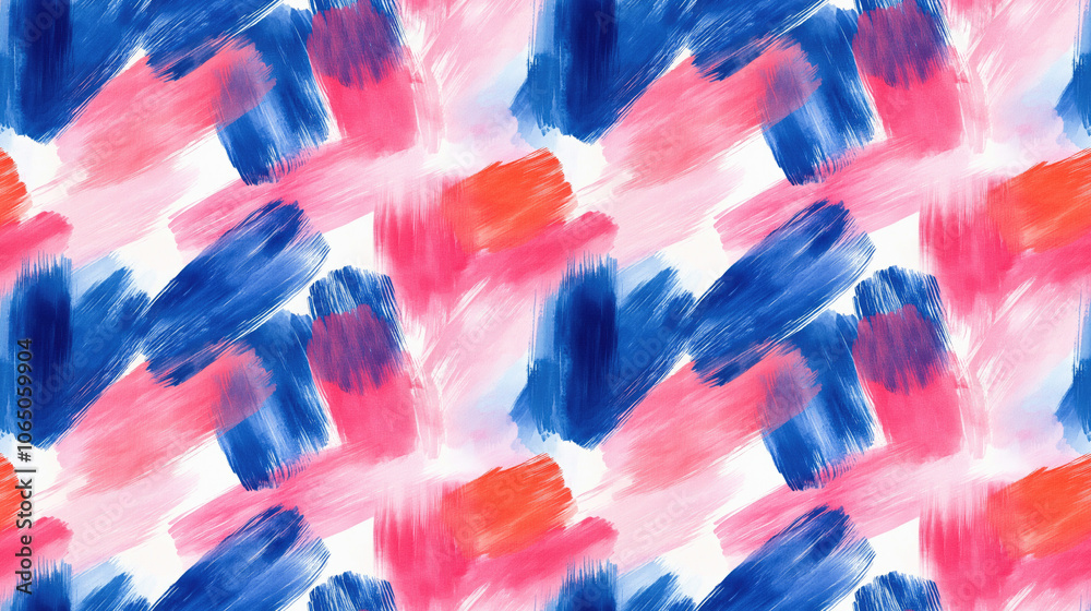 Fototapeta premium Seamless watercolor pattern featuring abstract brush strokes ideal for textile design and digital wallpapers