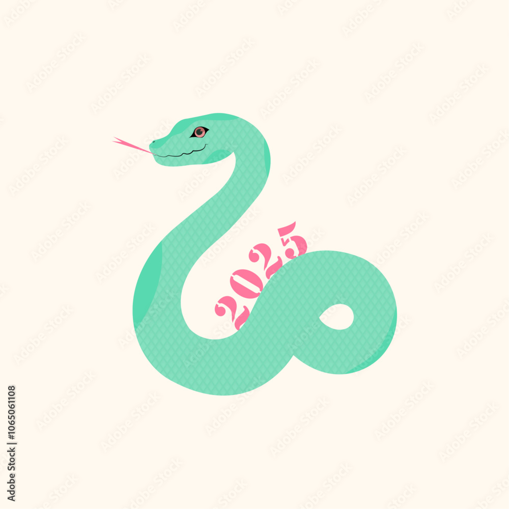 Obraz premium Snake. New Year 2025