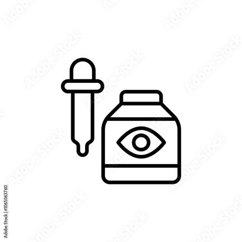 Eye drops outline icons, minimalist vector illustration ,simple transparent graphic element .Isolated on white background