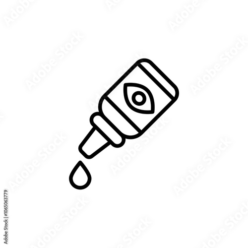 Eye drops outline icons, minimalist vector illustration ,simple transparent graphic element .Isolated on white background