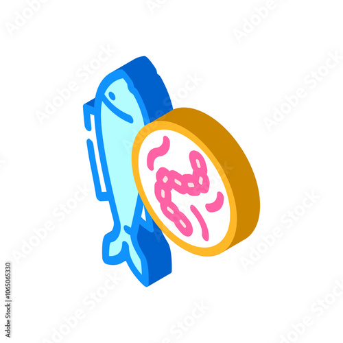 helminth fish parasite isometric icon vector. helminth fish parasite sign. isolated symbol illustration
