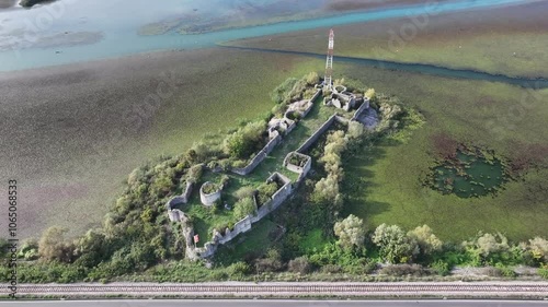 Aerial view of Fort Lesendro, Skadar Lake, Virpazar, Montenegro photo