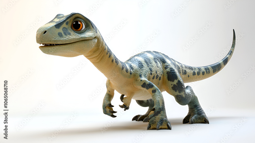 Naklejka premium also known as brontosaurus, is depicted in this photo against a clean white background , a dinosaur species known for its long neck and tail on white background