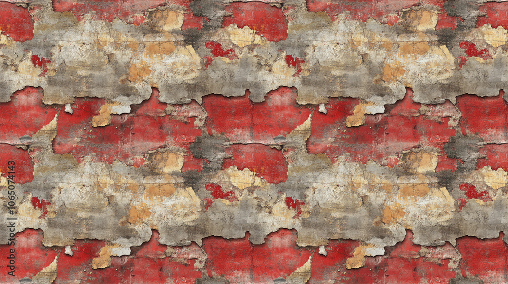 Fototapeta premium Seamless pattern of red rustic grunge wall texture ideal for backgrounds and textile designs