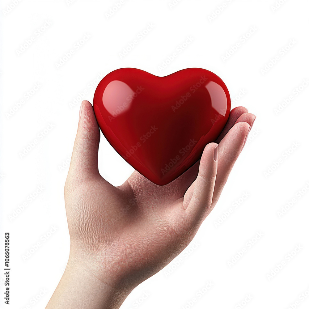 Fototapeta premium Hand Holding a Red Heart