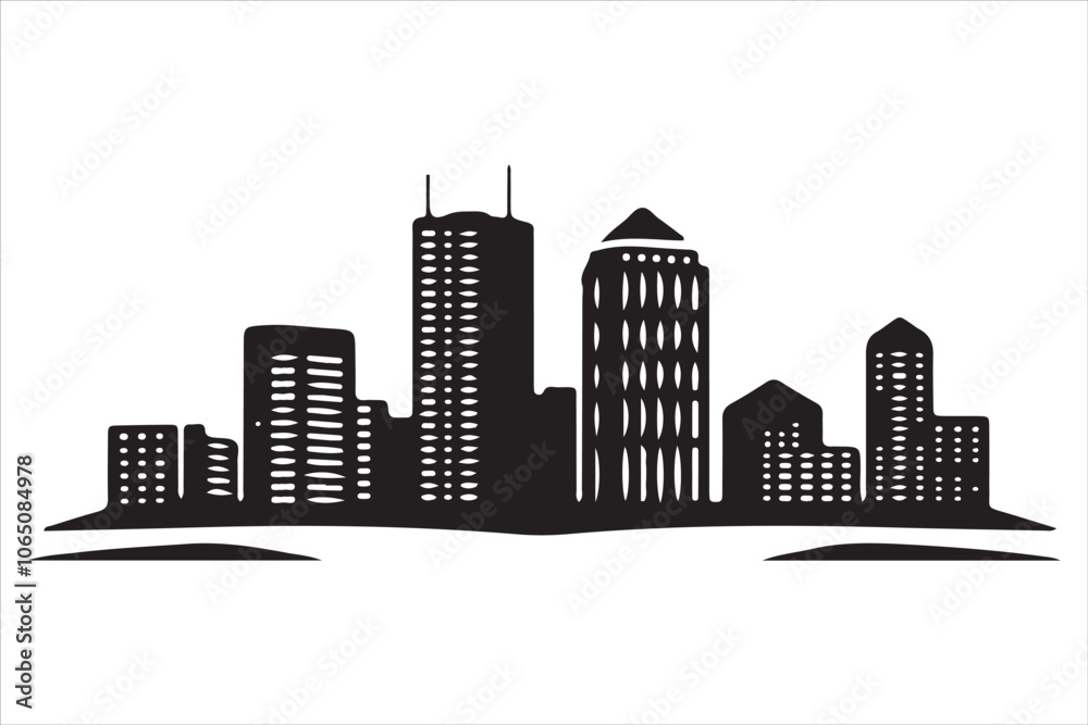 Fototapeta premium Boston Skyline Silhouette Print, Minimalist Boston Cityscape Silhouette Art vector