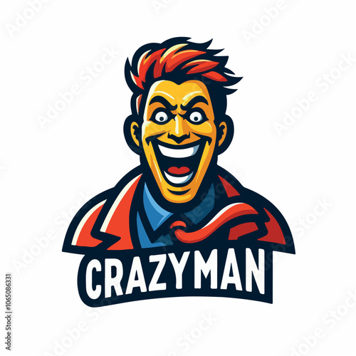 crazyman logo illustration