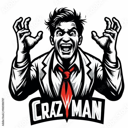 crazyman logo illustration