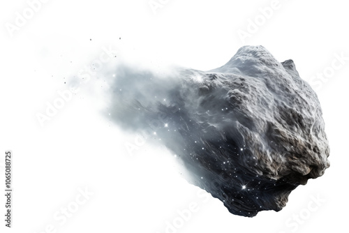 Flying comet isolated on a transparent background.