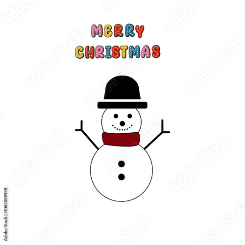 snowman with hat and scarf