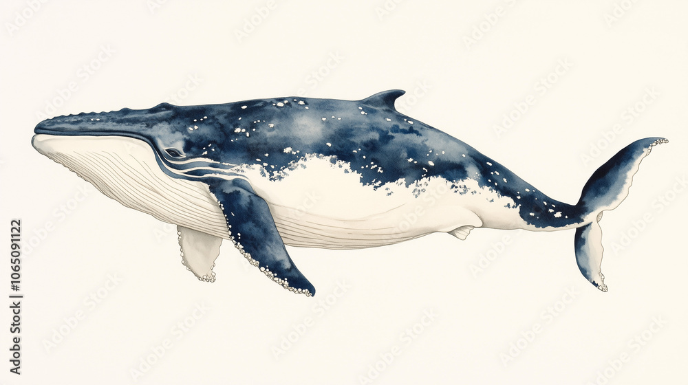 Fototapeta premium whale watercolor