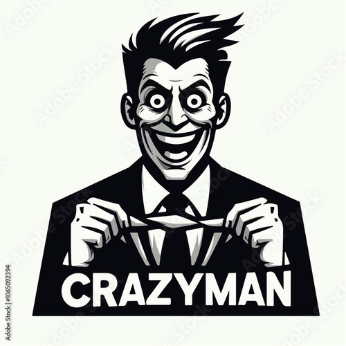 crazyman logo illustration