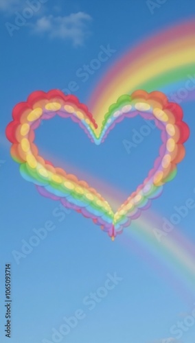 Wallpaper Mural A crayon drawing of a rainbow adorned with heart-shaped elements can symbolize LGBTQ pride Torontodigital.ca