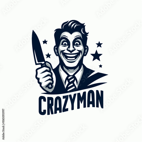 crazyman logo illustration