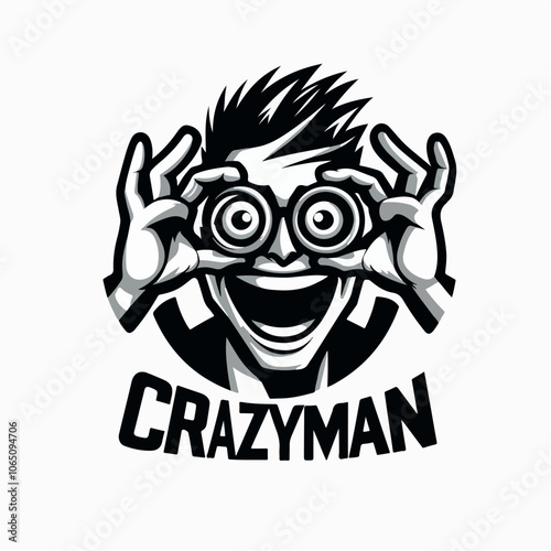 crazyman logo illustration