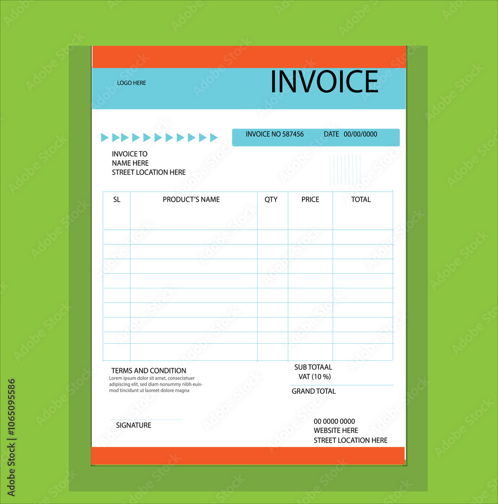 Obraz premium Invoice Template Wonderful Superb Fantastic Fabulous