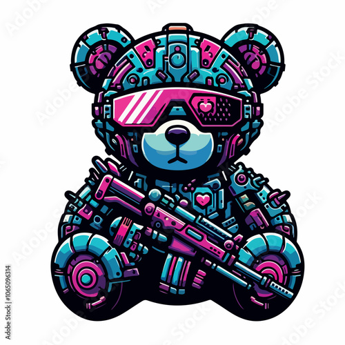 cyberpunk deadshot logo illustration