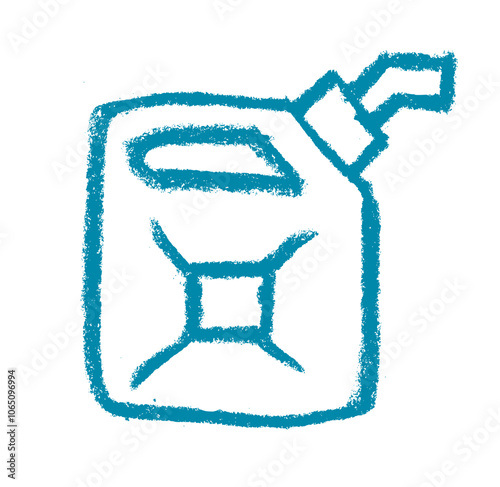 Fuel Can Car Garage Service Related Icon Crayon Chalk Drawing Vector
