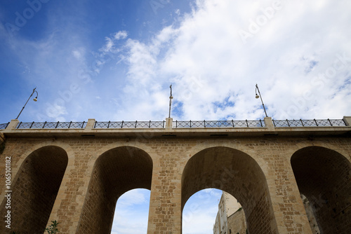 Ponte Lama Monachile bridge in Polignano a Mare, Adriatic Sea, Apulia, Bari province, Italy, Europe photo