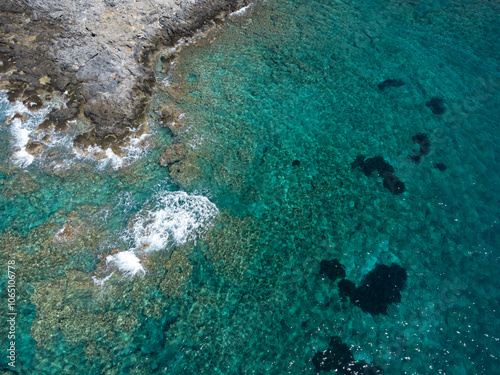 clear and transparent water of the Crete coast photo