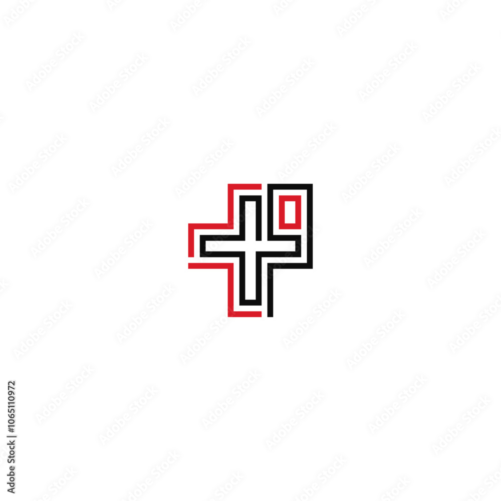 Fototapeta premium Plus number 9 company logo design.