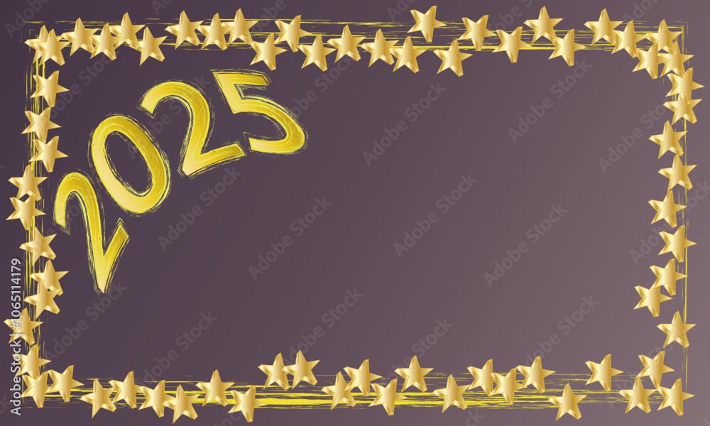 2025 with stars around forming a frame