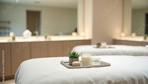 Tranquil Spa Setting With Massage Tables, Soothing Candles, and Calming Decor in a Serene Wellness Environment