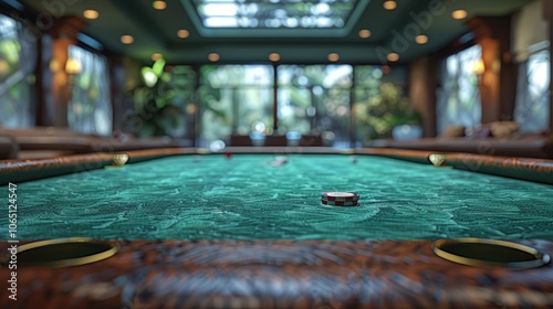 A vibrant indoor poker game in a luxurious room surrounded by greenery and natural light. Generative AI photo