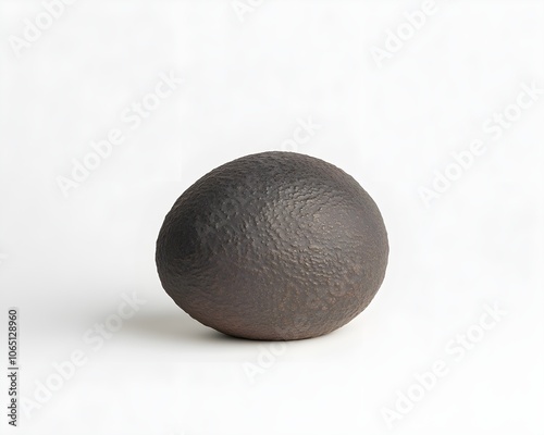 Black Round Ceramic Pot on White Background