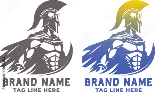 Sparta Warrior Logo Design Template