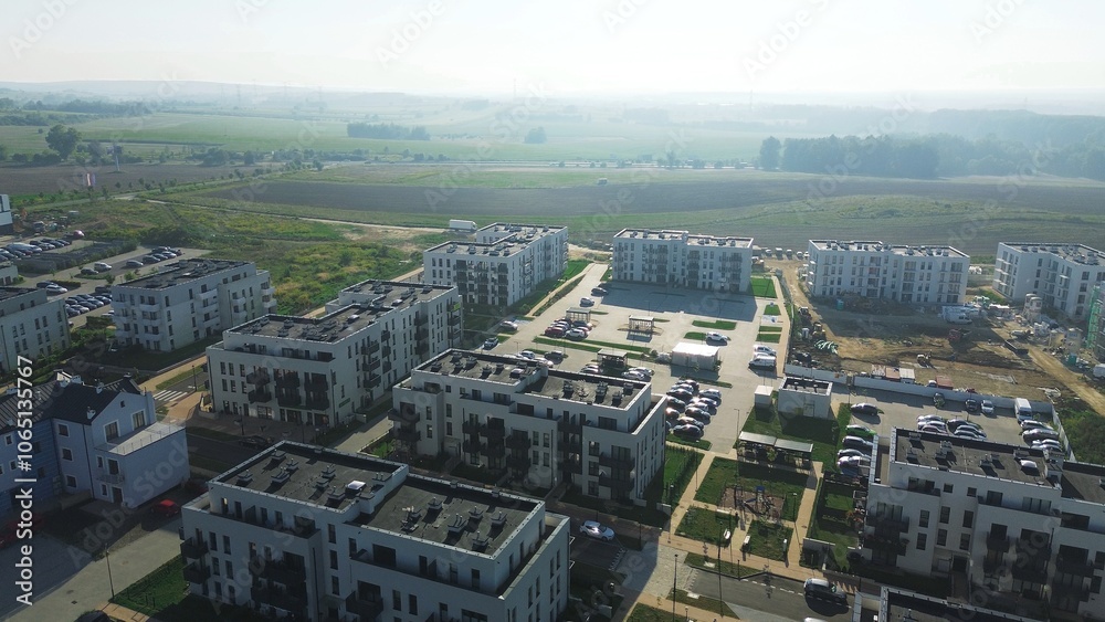 Obraz premium Modern Townhouses and Apartments in City