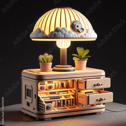 Hidden Storage Table Lamp A practical table lamp with hidden sto photo