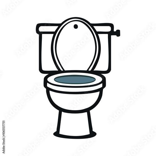 Toilet icon bowl sanitary clean silhouette ware vector bathroom, Toilet icon isolated on white background.