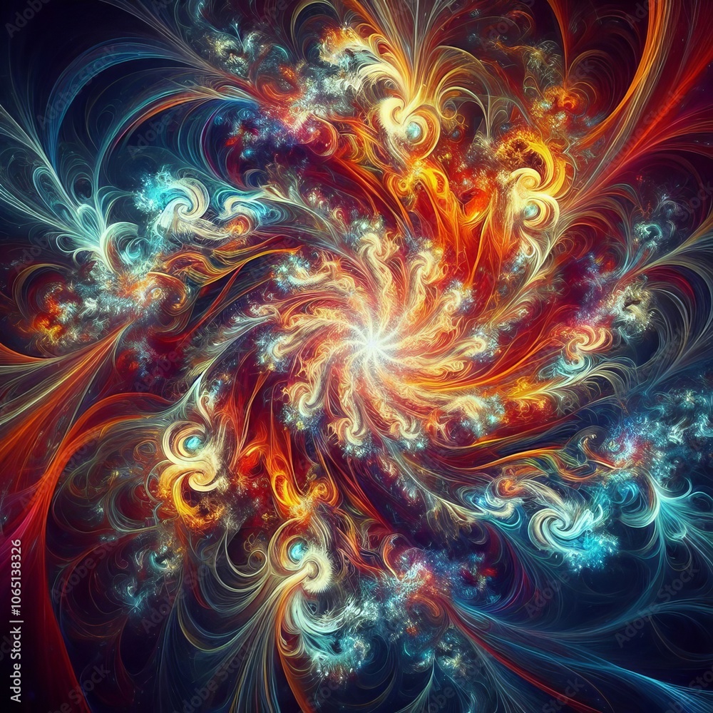 Fototapeta premium Fractal Flames Self similar smoke patterns mathematical art with