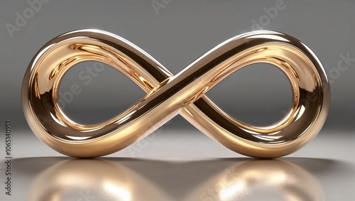 3d golden infinity symbol