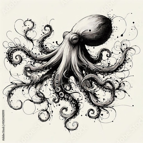 Ink Splash Octopus An octopus formed from dynamic ink splashes a