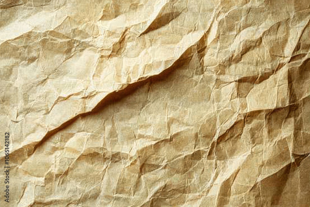 Fototapeta premium Abstract Crinkled Brown Paper Texture
