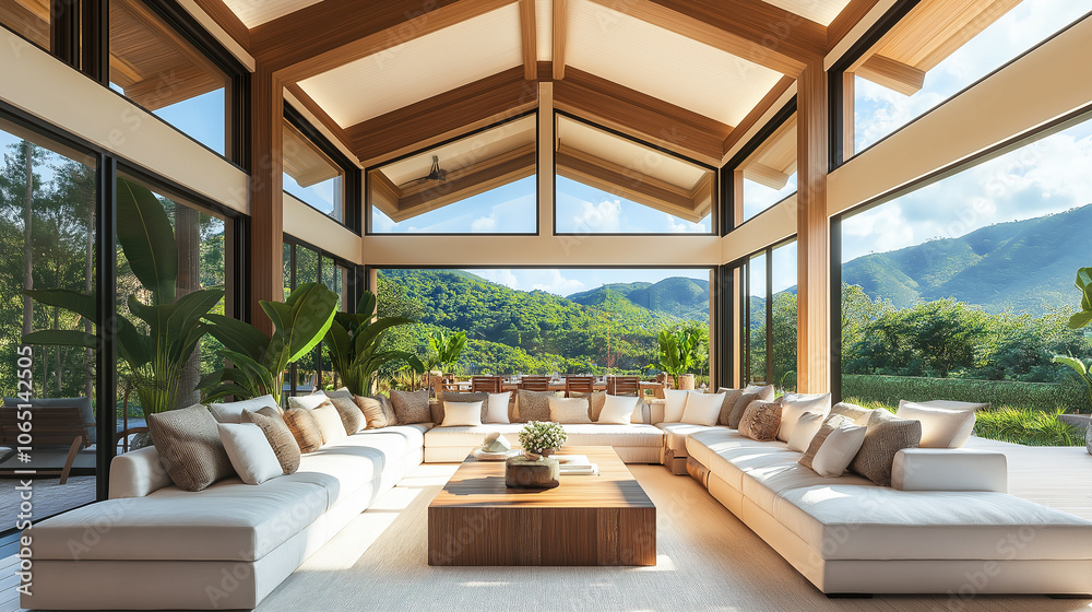 Obraz premium 高級別荘のリビング