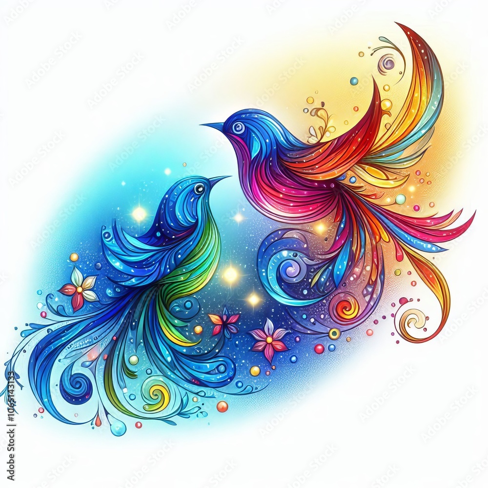 Fototapeta premium Glimmerbirds Small bird like creatures that can reflect light an