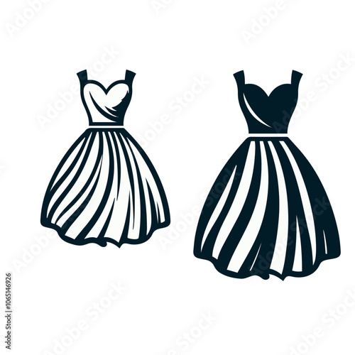 skirt vector, dress vector logo illustration