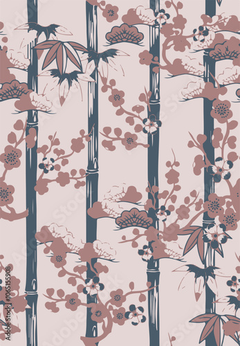 Big flowers pattern, upscale floral pattern. graphical textures floral, trendy colors pattern , flowers background with leaves. vector illustration.