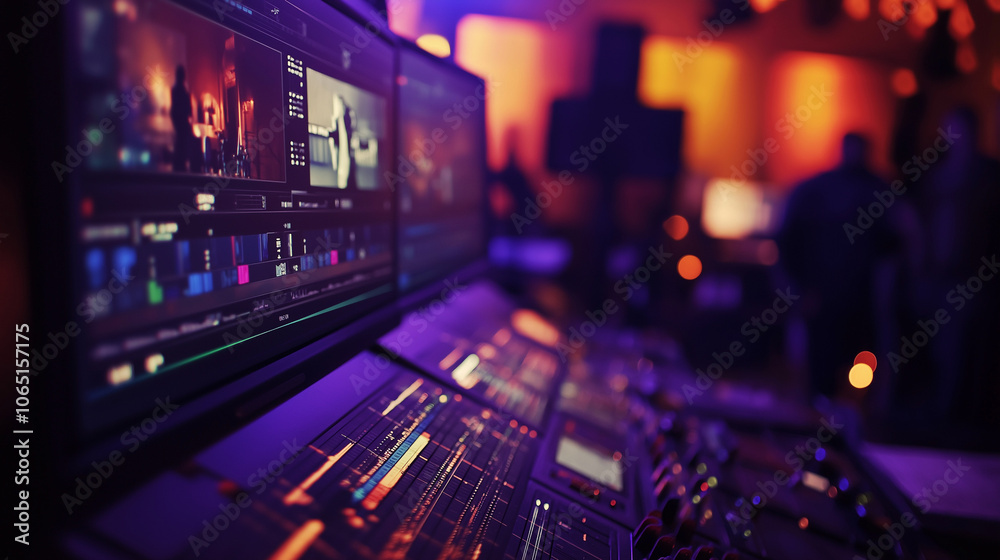 Fototapeta premium An interactive timeline showing the tools and features of video editing software for seamless post-production