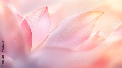 Soft and Serene Lotus Petals in Pastel Tones with Blurred Background