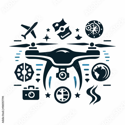 drone logo illustration