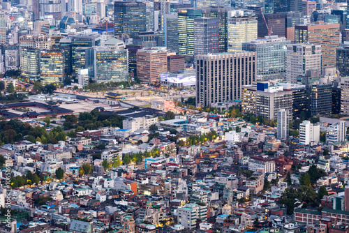 Photography Aerial view  Gyeongbokgung Palace  Seoul City South Korea