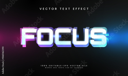 Blurred editable vector text effect, with simple minimalist style.
