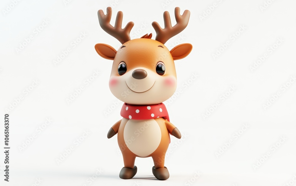 Obraz premium 3d christmas charachter on a clean white background 