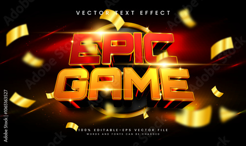 Epic game editable vector text effect, with golden luxury theme. Suitable for gaming event.