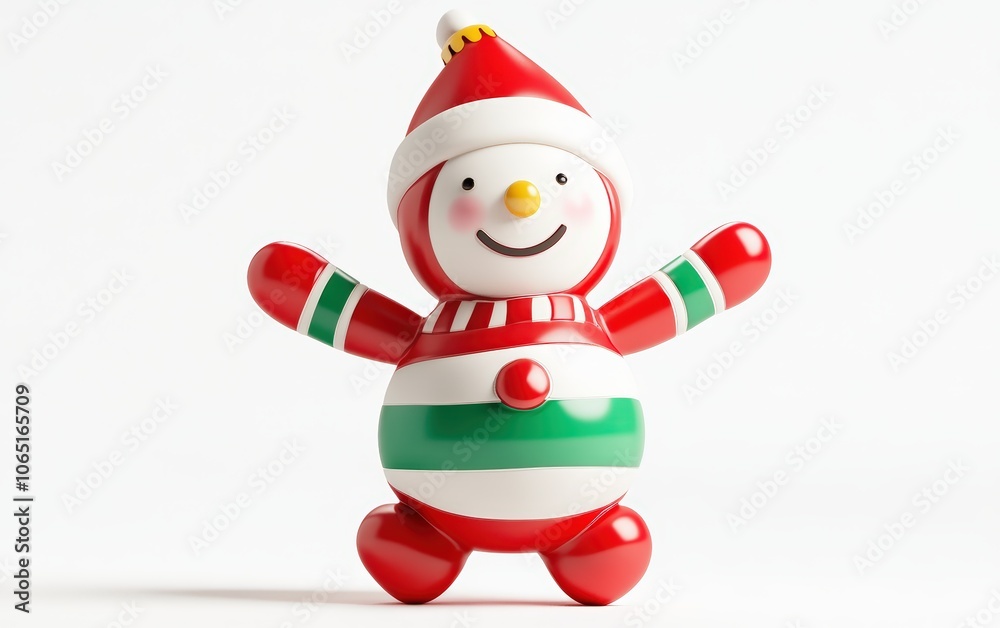 Fototapeta premium 3d christmas charachter on a clean white background
